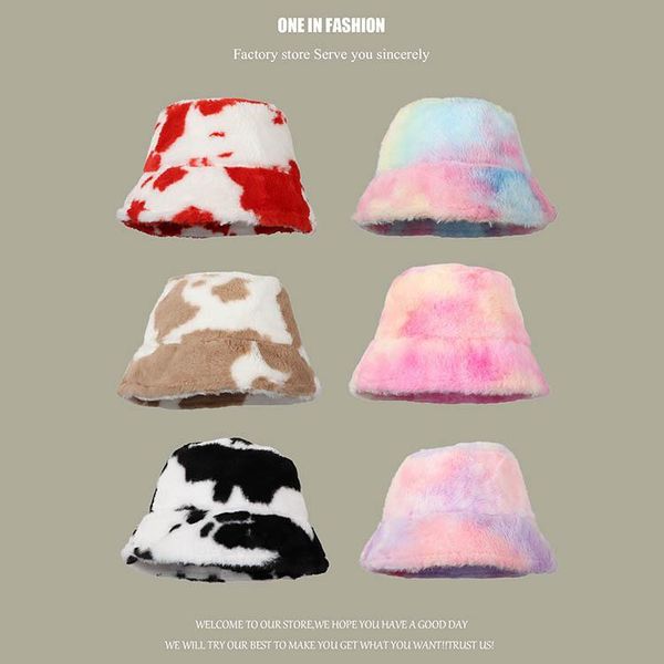wide brim hats tie dyed bucket for women faux fur plush outdoor sunscreen hat female winter warm panama fisherman cap, Blue;gray 
wide brim hats tie dyed bucket for women faux fur plush outdoor sunscreen hat female winter warm panama fisherman cap, Blue;gray