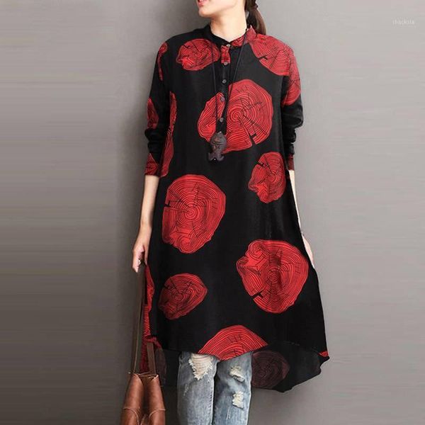vintage print dresses for women long sleeve woman dress o neck button loose cotton casual shirt ropa de mujer 2021, Black;gray
vintage print dresses for women long sleeve woman dress o neck button loose cotton casual shirt ropa de mujer 2021, Black;gray