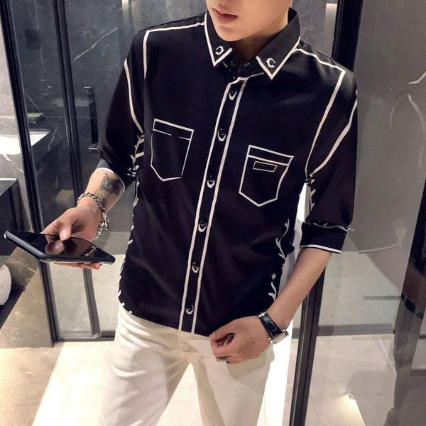 men's casual shirts fashion graffiti slim fit men dress blusa streetwear social clothes camisa masculina 2021 spring striped print shir, White;black
men's casual shirts fashion graffiti slim fit men dress blusa streetwear social clothes camisa masculina 2021 spring striped print shir, White;black