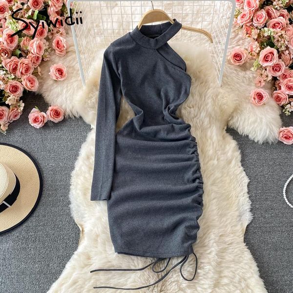 casual dresses syiwidii for women autumn 2021 one shoulder strapless elastic sheath folds draw string long sleeve midi dress, Black;gray
casual dresses syiwidii for women autumn 2021 one shoulder strapless elastic sheath folds draw string long sleeve midi dress, Black;gray