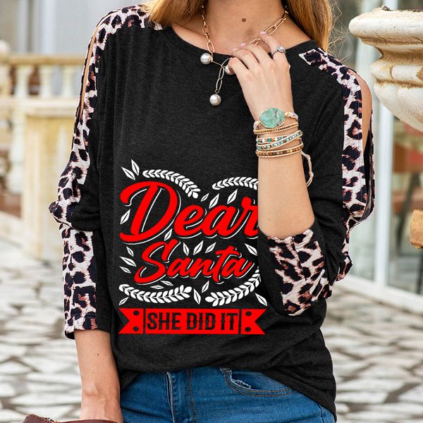 autumn women leopard t-shirt tees female christmas pattern english letters printing long sleeve tees casual sport loose street wear round ne, White
autumn women leopard t-shirt tees female christmas pattern english letters printing long sleeve tees casual sport loose street wear round ne, White