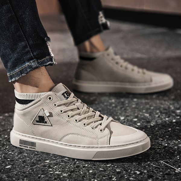 Casual mens shoes outdoor leather running shoes high-top comfortable sports shoes casual Masculino Zapatos Hombre, Gray
Casual mens shoes outdoor leather running shoes high-top comfortable sports shoes casual Masculino Zapatos Hombre, Gray