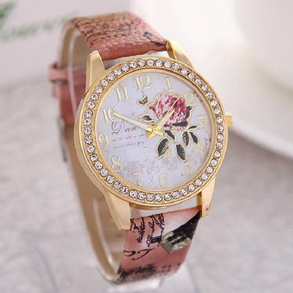 wristwatches fashion rose flower pattern watch casual women watches graffiti leather strap quartz crystal ladies, Slivery;brown
wristwatches fashion rose flower pattern watch casual women watches graffiti leather strap quartz crystal ladies, Slivery;brown