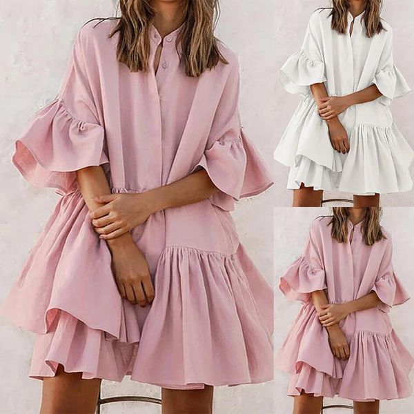 casual dresses women summer loose solid color high-end flared sleeve pleated dress ladies trendy personality clothing, Black;gray
casual dresses women summer loose solid color high-end flared sleeve pleated dress ladies trendy personality clothing, Black;gray