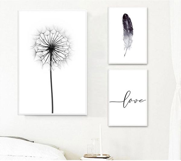paintings black and white dandelion feathers print letter love wall art canvas painting home picture decoration
paintings black and white dandelion feathers print letter love wall art canvas painting home picture decoration
