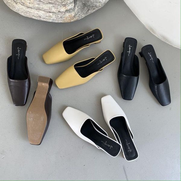 spring 2021 summer slippers outdoor wear fashionable all-match square toe low-cut closed half, Black
spring 2021 summer slippers outdoor wear fashionable all-match square toe low-cut closed half, Black