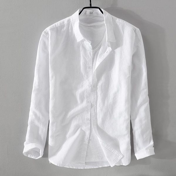 men's casual shirts 2021 cotton and linen long-sleeved shirt white men brand fashion solid 4xl, White;black
men's casual shirts 2021 cotton and linen long-sleeved shirt white men brand fashion solid 4xl, White;black