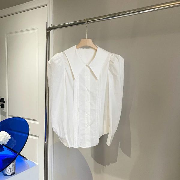 women's blouses & shirts 2021 women fashion bubble long sleeve navy collar shirt 0817, White
women's blouses & shirts 2021 women fashion bubble long sleeve navy collar shirt 0817, White