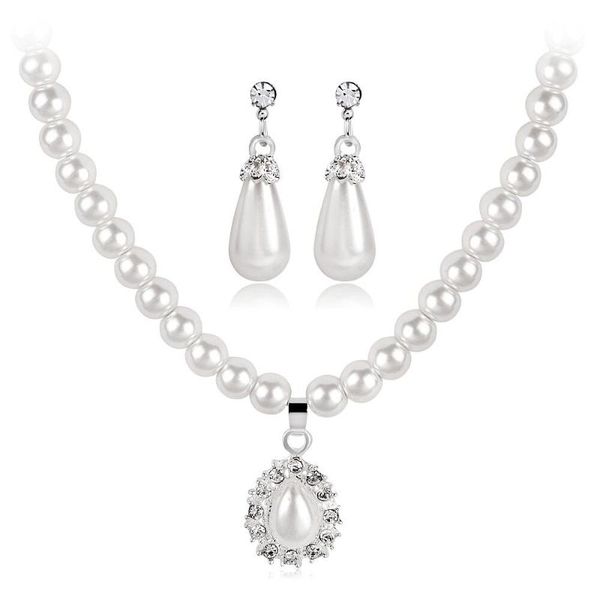 earrings & necklace freshwater white pearl set bridal gift party wedding accessoies, Silver
earrings & necklace freshwater white pearl set bridal gift party wedding accessoies, Silver