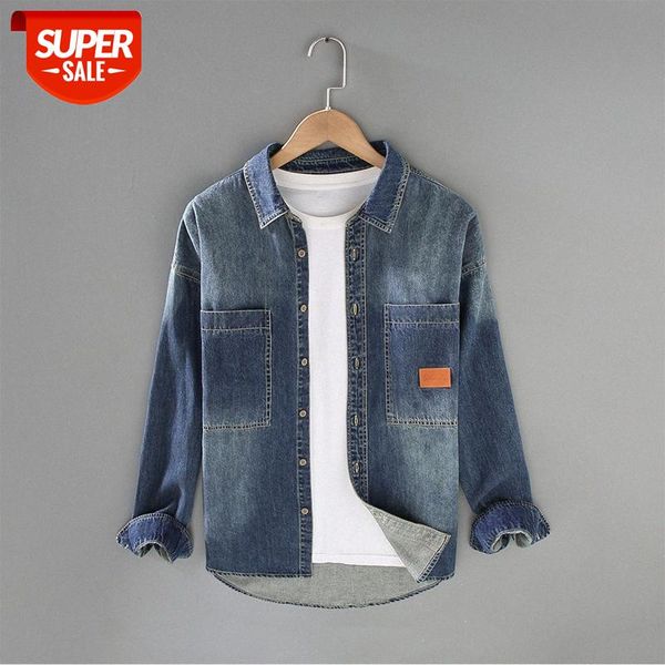 g021#autumn square-collar cotton youth blue drop-shoulder trendy denim loose shirt #al5z, White;black
g021#autumn square-collar cotton youth blue drop-shoulder trendy denim loose shirt #al5z, White;black