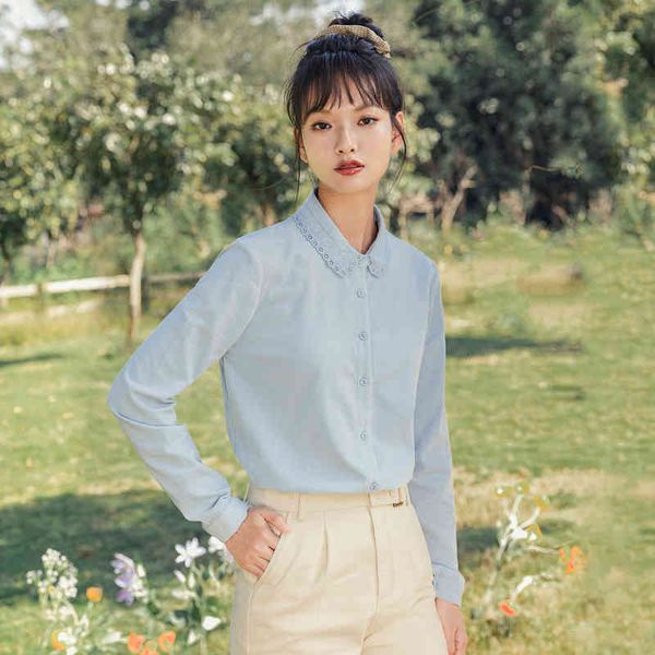 blouses spring arrival long sleeve comfortable embroidered fresh elegant skin friendly cotton women's shirt 1hq6, White 
blouses spring arrival long sleeve comfortable embroidered fresh elegant skin friendly cotton women's shirt 1hq6, White