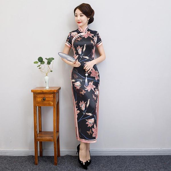 black slim short sleeve long cheongsam women exquisite vintage button trim qipao -3xl summer elegant chinese dress ethnic clothing, Red
black slim short sleeve long cheongsam women exquisite vintage button trim qipao -3xl summer elegant chinese dress ethnic clothing, Red
