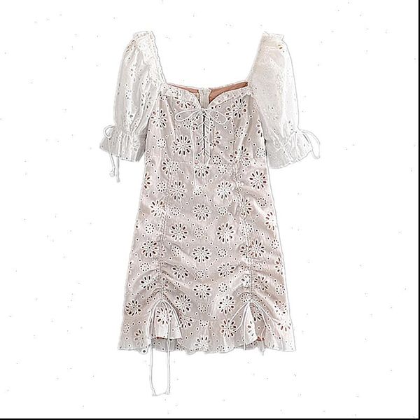 sweet vintage puff sleeve womens dress hollow out mini holiady bow two tier beach dresses vestidos de verano, Black;gray
sweet vintage puff sleeve womens dress hollow out mini holiady bow two tier beach dresses vestidos de verano, Black;gray