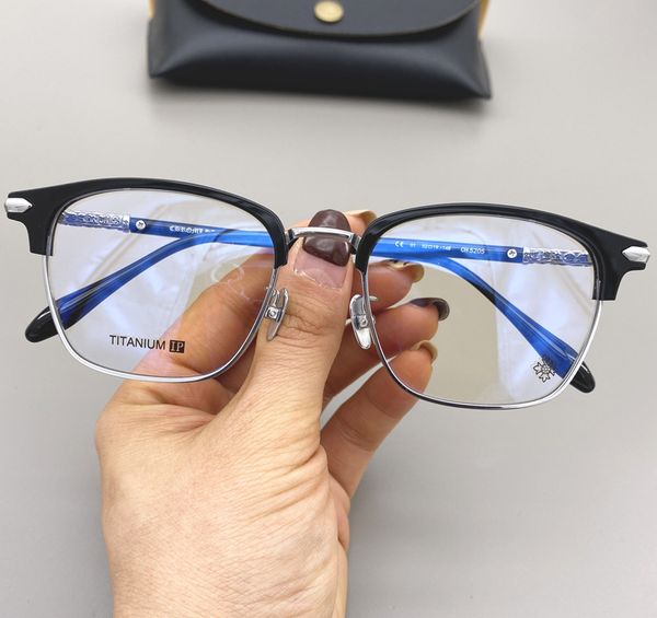 crosin glasses plate half eyebrow frame personality silver pure titanium fashion myopia lens, White;black
crosin glasses plate half eyebrow frame personality silver pure titanium fashion myopia lens, White;black