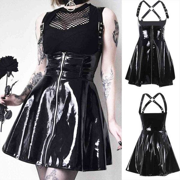 style gothic punk womens dresses nightclub strap waist leather classic black 50, Black;gray
style gothic punk womens dresses nightclub strap waist leather classic black 50, Black;gray