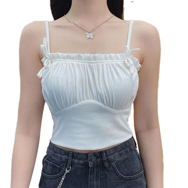 women's tanks & camis women t-shirt slim ruffle sleeveless knitted striped crop pullover wild fashion clothes, White
women's tanks & camis women t-shirt slim ruffle sleeveless knitted striped crop pullover wild fashion clothes, White