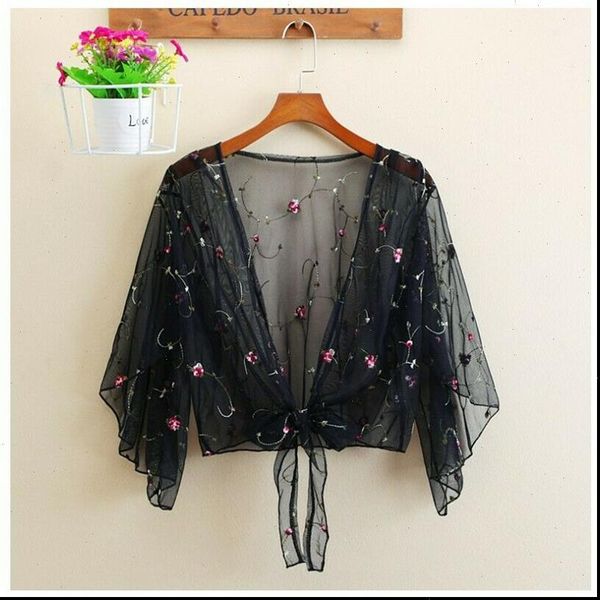 women shirts womens and blouses summer floral blouse shirt cardigan thin outwear hollow out cover up blusas femininas, White
women shirts womens and blouses summer floral blouse shirt cardigan thin outwear hollow out cover up blusas femininas, White