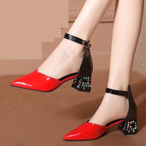 dress shoes split leather women's shoes,nice spring high heels sandals,ankle strap rhinestone heel pumps,pointed toe,black,red,drop
dress shoes split leather women's shoes,nice spring high heels sandals,ankle strap rhinestone heel pumps,pointed toe,black,red,drop