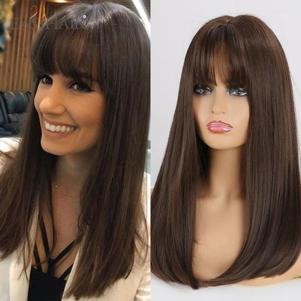 long dark brown straight synthetic wigs with bangs natural hair for women afro cosplay heat resistant fiber1, Black
long dark brown straight synthetic wigs with bangs natural hair for women afro cosplay heat resistant fiber1, Black