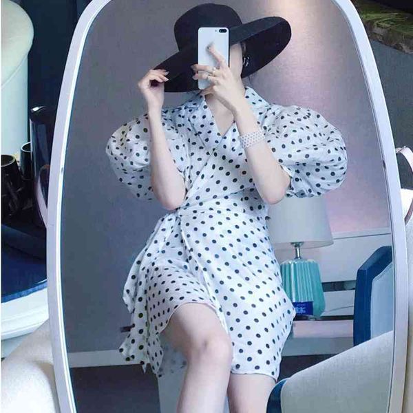 women korean fairy temperature soft wave dot dress waist was thinner lace irregular suit collar lantern sleeve 210510, Black;gray
women korean fairy temperature soft wave dot dress waist was thinner lace irregular suit collar lantern sleeve 210510, Black;gray