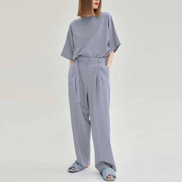 gray summer women set casual blue shirt short sleeve loose wide leg pants suit ladies trousers two piece sets outfits 210709, White
gray summer women set casual blue shirt short sleeve loose wide leg pants suit ladies trousers two piece sets outfits 210709, White
