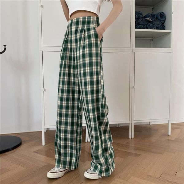 women's pants & capris 2021 autumn high waist straight college style harajuku fashion wide leg plaid loose, Black;white
women's pants & capris 2021 autumn high waist straight college style harajuku fashion wide leg plaid loose, Black;white
