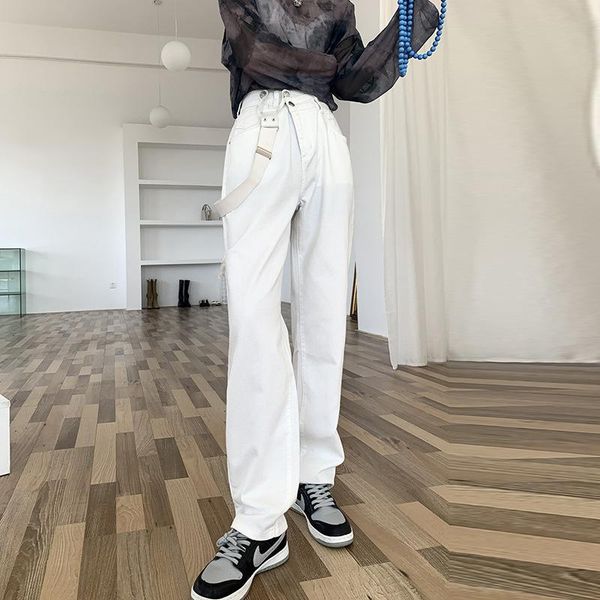 women's jeans women style design sense detachable one-shoulder overalls hole loose oblique buckle straight-leg pants 580, Blue
women's jeans women style design sense detachable one-shoulder overalls hole loose oblique buckle straight-leg pants 580, Blue
