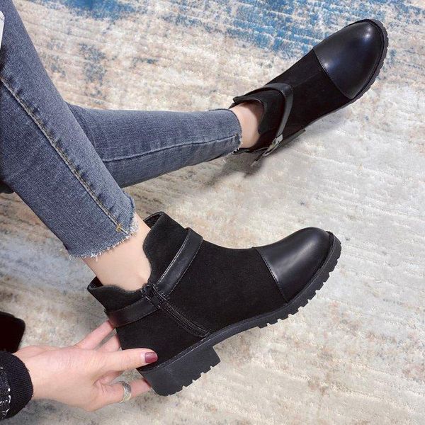 boots women 2021 autumn winter women's european and american style side zipper short flat, Black
boots women 2021 autumn winter women's european and american style side zipper short flat, Black