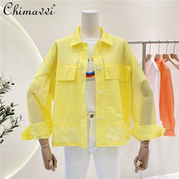 women's blouses & shirts korean style 2021 spring and summer retro double pocket women sunscreen shirt female long sleeve simple, White
women's blouses & shirts korean style 2021 spring and summer retro double pocket women sunscreen shirt female long sleeve simple, White