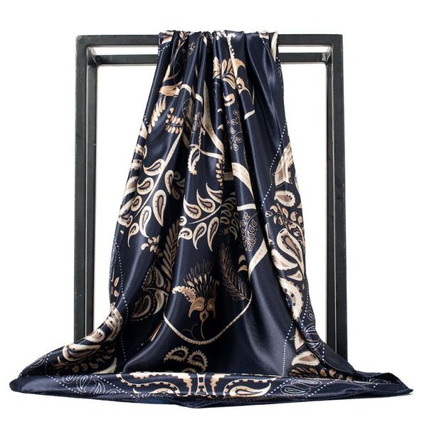 scarves imitate silk women foulard 90*90cm square head hijab scarf ladies chiffon shawl wrap muffler pareo bandanna female, Blue;gray
scarves imitate silk women foulard 90*90cm square head hijab scarf ladies chiffon shawl wrap muffler pareo bandanna female, Blue;gray