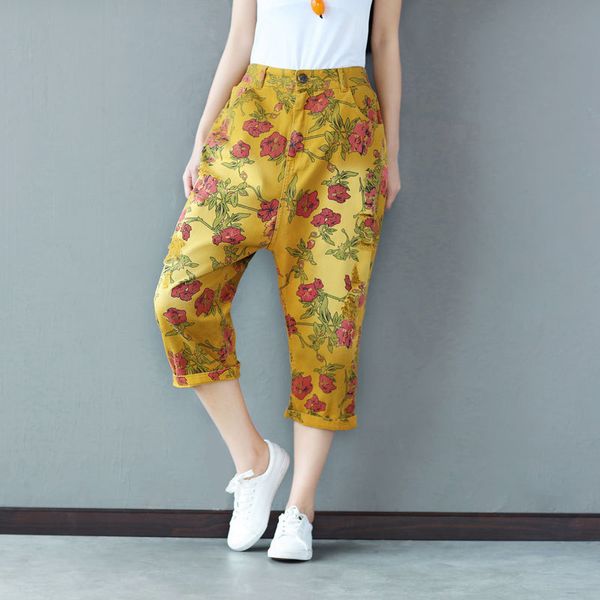johnature women print floral pants vintage pockets cotton trouser summer casual elastic waist women pants 210521, Blue
johnature women print floral pants vintage pockets cotton trouser summer casual elastic waist women pants 210521, Blue