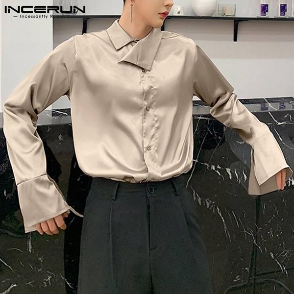 men's casual shirts summer 2021 men blouse streamer stylish irregular collar style camisa flamboyant loose shirt s-5xl incerun, White;black
men's casual shirts summer 2021 men blouse streamer stylish irregular collar style camisa flamboyant loose shirt s-5xl incerun, White;black