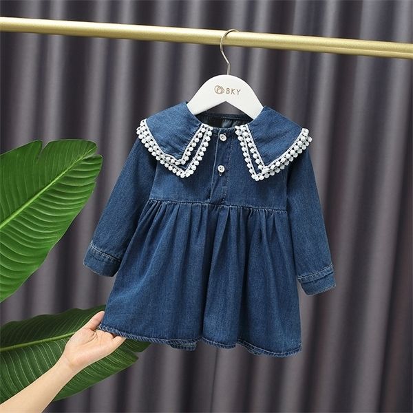 girl's dresses baby girl sweet double-layer lace collar dress fashionable autumn princess denim kids q1113, Red;yellow
girl's dresses baby girl sweet double-layer lace collar dress fashionable autumn princess denim kids q1113, Red;yellow