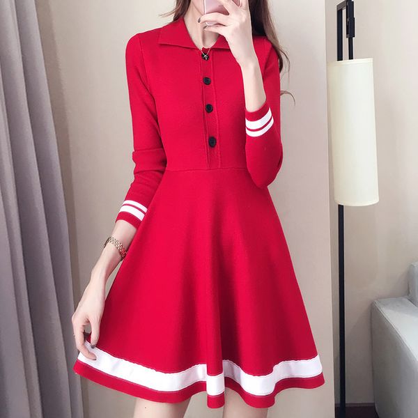 dress hit striped sweater turn-down collar a-line long sleeve female above knee length knitted red black, Black;gray
dress hit striped sweater turn-down collar a-line long sleeve female above knee length knitted red black, Black;gray