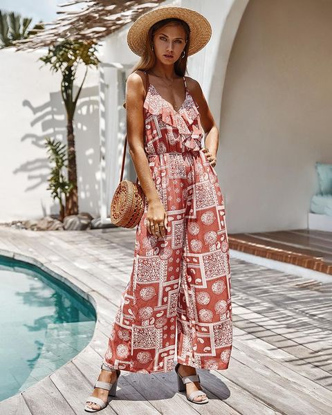 women's jumpsuits & rompers summer suspenders print jumpsuit 2021 fashion ruffles women beach bohemian clothes casual pants strand jurk, Black;white
women's jumpsuits & rompers summer suspenders print jumpsuit 2021 fashion ruffles women beach bohemian clothes casual pants strand jurk, Black;white