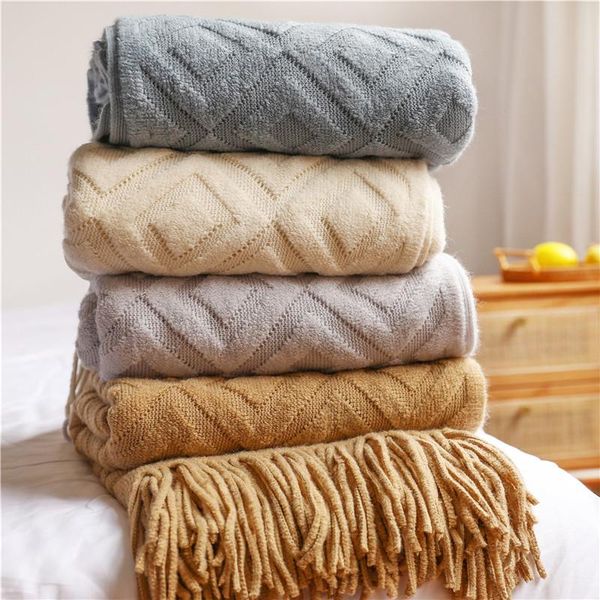 nordic knitted blanket diamond jacquard sofa throw with tassels air condition blankets soft towel bed tapestry
nordic knitted blanket diamond jacquard sofa throw with tassels air condition blankets soft towel bed tapestry