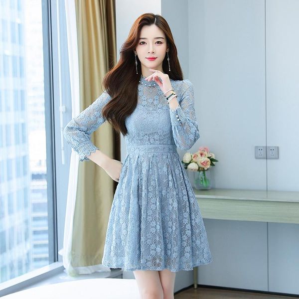 casual dresses spring autumn women fashion beading stand collar long sleeve slim mini dress sweet flowers lace, Black;gray
casual dresses spring autumn women fashion beading stand collar long sleeve slim mini dress sweet flowers lace, Black;gray