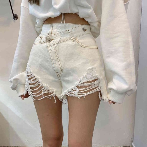women's shorts retro high waist jeans women summer chic white denim ripped harajuku streetwear trouser dyo6, White;black
women's shorts retro high waist jeans women summer chic white denim ripped harajuku streetwear trouser dyo6, White;black
