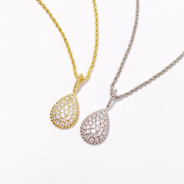 pendant necklaces fashion copper plated gold jewelry water drop filled zircon beads necklace three colors for women love gift, Silver
pendant necklaces fashion copper plated gold jewelry water drop filled zircon beads necklace three colors for women love gift, Silver