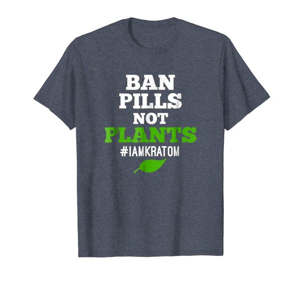 awesome ban pills not plants i am kratom t-shirt, White;black