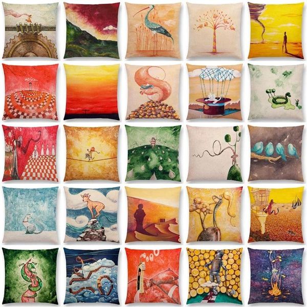 cushion/decorative pillow linen oil painting fable story sofa throw case magical imagination world cushion cover home decor 45x45cm
cushion/decorative pillow linen oil painting fable story sofa throw case magical imagination world cushion cover home decor 45x45cm