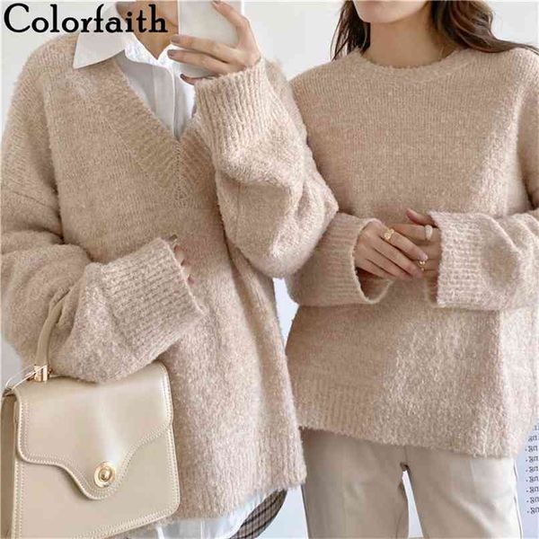 autumn winter women sweater knitted 2 collars oversize wild warm female korean style pullovers sw260 210427, White;black
autumn winter women sweater knitted 2 collars oversize wild warm female korean style pullovers sw260 210427, White;black