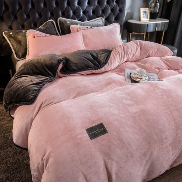 bedding sets home textiles dark gray pink winter flannel quilt cover pillow case soft warm duvet sheet
bedding sets home textiles dark gray pink winter flannel quilt cover pillow case soft warm duvet sheet