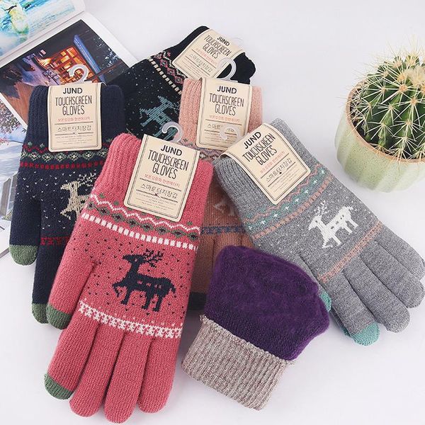five fingers gloves autumn winter touch screen christmas deer printed warm full finger thickened non-slip wool, Blue;gray
five fingers gloves autumn winter touch screen christmas deer printed warm full finger thickened non-slip wool, Blue;gray