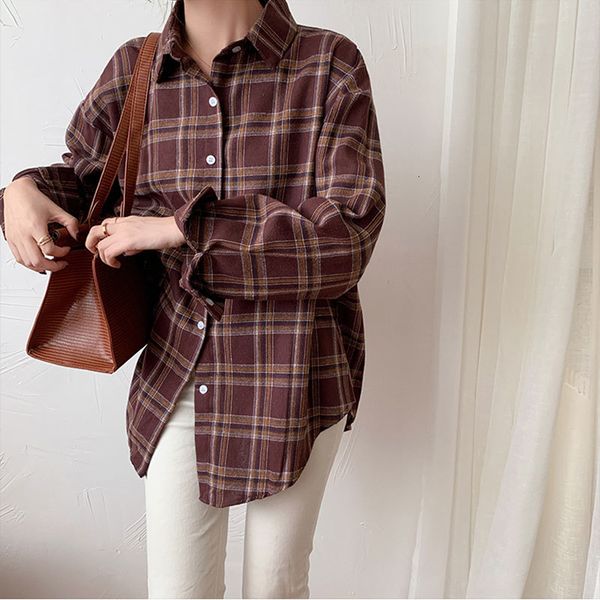 t shirts arrival spring autumn korea fashion women loose plaid shirts all-matched casual turn-down collar long blouse m671 v6od, White
t shirts arrival spring autumn korea fashion women loose plaid shirts all-matched casual turn-down collar long blouse m671 v6od, White