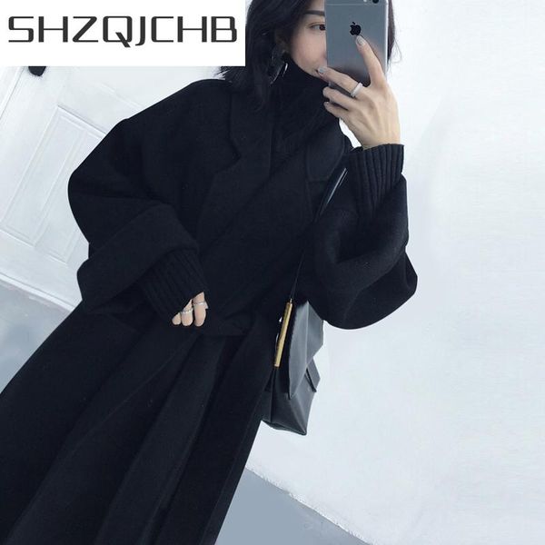 women's wool & blends shzq winter coat female korean double sided no cashmere jacket women x-long belt ladies autumn woolen overcoat n1, Black
women's wool & blends shzq winter coat female korean double sided no cashmere jacket women x-long belt ladies autumn woolen overcoat n1, Black