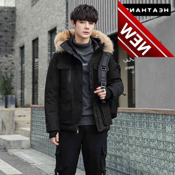 -20 degree mens down jacket coat raccoon fur collar male outdoor casual autumn winter harajuku thick warm fashion loose top, Black
-20 degree mens down jacket coat raccoon fur collar male outdoor casual autumn winter harajuku thick warm fashion loose top, Black