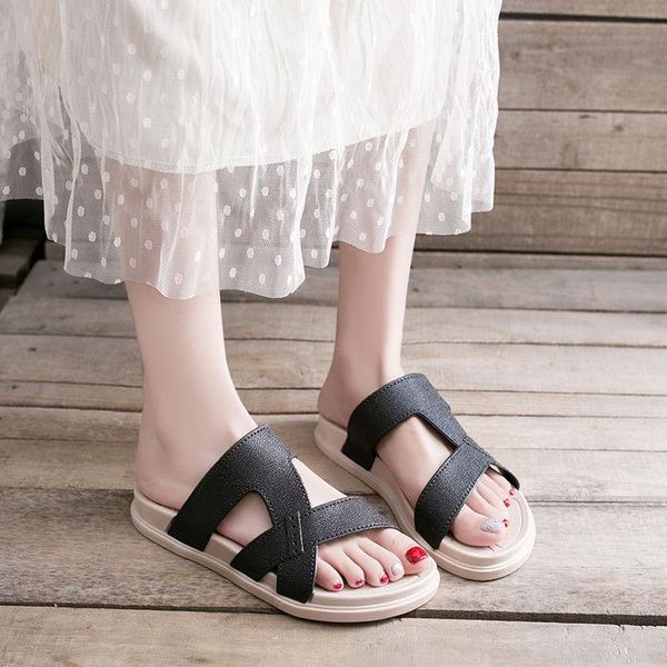 sandals women's summer wear fashion flat-bottomed thick bottom net red flip-flop beach shoes lazy slippers, Black 
sandals women's summer wear fashion flat-bottomed thick bottom net red flip-flop beach shoes lazy slippers, Black