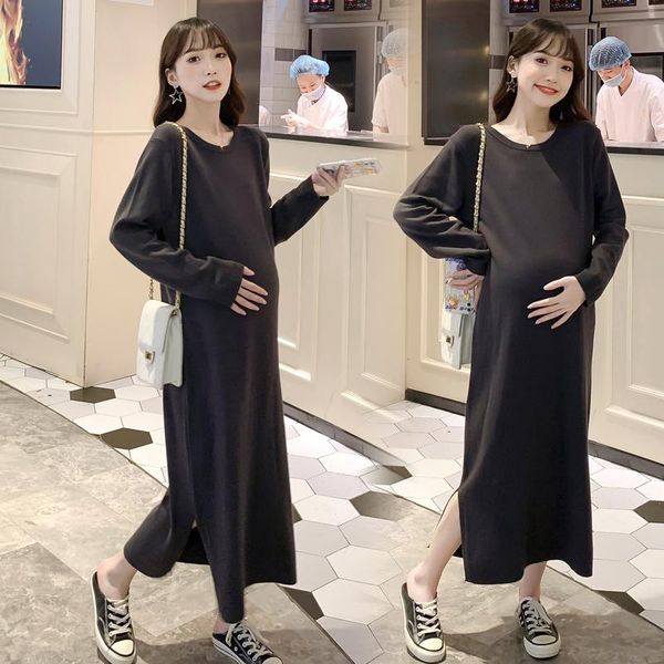 maternity dresses 9727# autumn casual knitted long dress a line loose slim clothes for pregnant women chic ins pregnancy, White
maternity dresses 9727# autumn casual knitted long dress a line loose slim clothes for pregnant women chic ins pregnancy, White