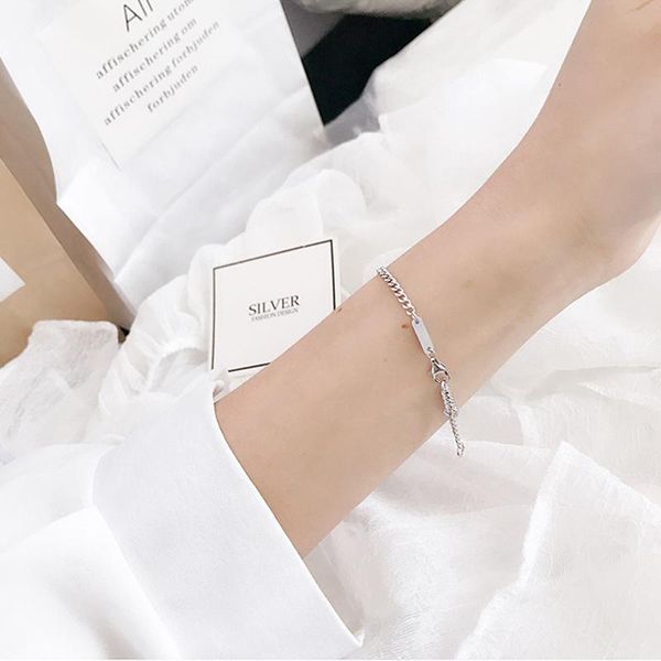 link chain 925 sterling silver bracelets for women girl & bangles pulseras plata de ley mujerlink, Black
link chain 925 sterling silver bracelets for women girl & bangles pulseras plata de ley mujerlink, Black